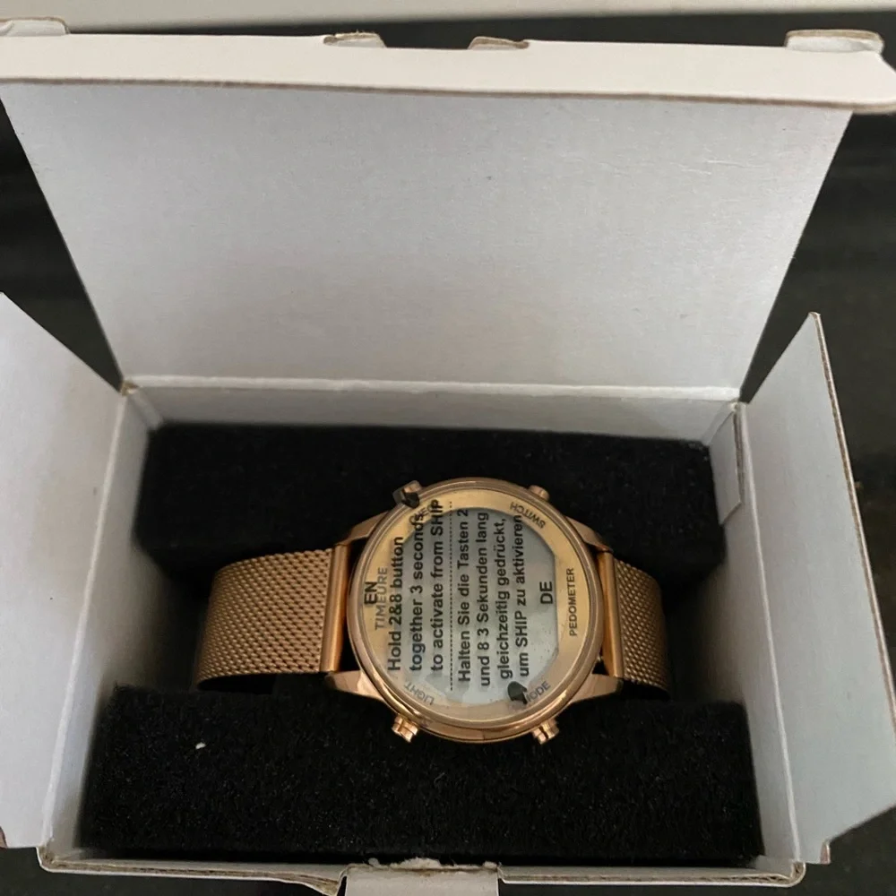 TIMEURE Step Counter Pedometer Watch Crystal Stone